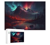 Jigsaw Puzzles for Teenagerss 300 PCS Volcanic Aurora Reflections Adult Jigsaw Toy Wall Decor Staycation Kill Time Fun Activities at Home 300 PCS