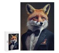 Jigsaw Puzzles for Teenagerss 300 PCS Well Dressed Fox Jigsaw for Adults Anti-Stress Toys For Family Fun Parent-child Interaction 300 PCS