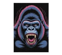 Jigsaw Puzzles for Teenagerss 38x26cm/1000pcs Angry Gorilla Illustration Jigsaw Puzzle Relaxing Games Pattern Assembly Difficult And Challenge 38x26cm/1000pcs