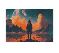 Jigsaw Puzzles for Teenagerss 38x26cm/1000pcs Astronaut on An Alien Planet Jigsaws for Adults Brain Teaser Game Home Decoration Fun Activities at Home 38x26cm/1000pcs