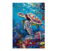 Jigsaw Puzzles for Teenagerss 38x26cm/1000pcs Colorful Sea Turtle Artwork Puzzle for Adults Hands-on Game Analysis And Logic Parent-child Interaction 38x26cm/1000pcs