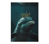 Jigsaw Puzzles for Teenagerss 38x26cm/1000pcs Dolphin Cute King Puzzles for Adults Toy Wall Decor But Fun And Humorous Help The Brain Exercise 38x26cm/1000pcs