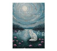 Jigsaw Puzzles for Teenagerss 38x26cm/1000pcs Fox, Ghosts, And Moonlit Landscape Painting Puzzles for Adults Toy Wall Decor But Fun And Humorous Help The Brain Exercise 38x26cm/1000pcs