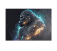 Jigsaw Puzzles for Teenagerss 38x26cm/1000pcs Glowing Gorilla in Cosmic Light Adult Jigsaw Toy Wall Decor Staycation Kill Time Fun Activities at Home 38x26cm/1000pcs