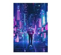 Jigsaw Puzzles for Teenagerss 38x26cm/1000pcs Neon Cityscape Alone in Lights Jigsaws for Adults Brain Teaser Game Home Decoration Fun Activities at Home 38x26cm/1000pcs