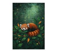 Jigsaw Puzzles for Teenagerss 38x26cm/1000pcs Red Panda Resting in Lush Foliage Jigsaw for Adults DIY Toys But Fun And Humorous Parent-child Interaction 38x26cm/1000pcs