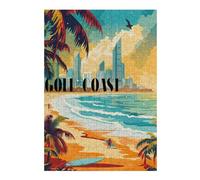 Jigsaw Puzzles for Teenagerss 38x26cm/1000pcs Surfing Gold Coast Puzzles for Adults Toy Wall Decor But Fun And Humorous Help The Brain Exercise 38x26cm/1000pcs