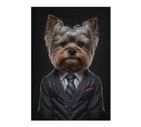 Jigsaw Puzzles for Teenagerss 38x26cm/1000pcs Yorkshire Terrier Men Suit Jigsaw Puzzle Toy Wall Decor Difficult Hard Christmas Birthday Gifts 38x26cm/1000pcs