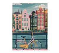 Jigsaw Puzzles for Teenagerss 500 PCS Amsterdam Canal Bike Jigsaw Puzzle Relaxing Games Pattern Assembly Difficult And Challenge 500 PCS