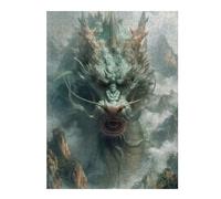 Jigsaw Puzzles for Teenagerss 500 PCS Ancient Green Dragon Puzzles for Adults Anti-Stress Toys Difficult Challenge Deal As Gifts for The Whole Family 500 PCS