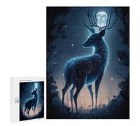 Jigsaw Puzzles for Teenagerss 500 PCS Animal Deer Neon Puzzles for Adults Brain Teaser Game Pattern Assembly Parent-child Interaction 500 PCS