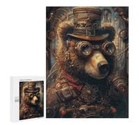 Jigsaw Puzzles for Teenagerss 500 PCS Animal Steampunk Bear Puzzles for Adults Fun Games Analysis And Logic Parent-child Interaction 500 PCS