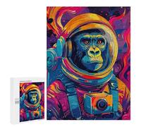 Jigsaw Puzzles for Teenagerss 500 PCS Astronaut Gorilla Space Adult Puzzles Relax Games But Fun And Humorous for Is Ideal As A Gift 500 PCS