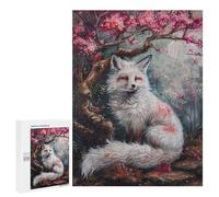 Jigsaw Puzzles for Teenagerss 500 PCS Beautiful Fox Blossom Tree Adult Puzzles Toy Wall Decor Staycation Kill Time Stress Reduction Gifts 500 PCS