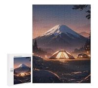 Jigsaw Puzzles for Teenagerss 500 PCS Beautiful Fuji at Camping Jigsaw Puzzle Relaxing Games Home Decoration Unique Birthday And Gifts 500 PCS