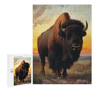 Jigsaw Puzzles for Teenagerss 500 PCS Bison at Sunset Puzzles for Adults Fun Games Analysis And Logic Parent-child Interaction 500 PCS