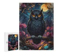 Jigsaw Puzzles for Teenagerss 500 PCS Black Owl Under Full Moon Puzzles for Adults Fun Games Analysis And Logic Parent-child Interaction 500 PCS