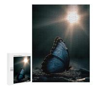 Jigsaw Puzzles for Teenagerss 500 PCS Blue Butterfly in Sunlight Jigsaws for Adults Family Games Enhance Memory Unique Birthday And Gifts 500 PCS