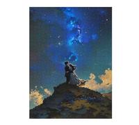 Jigsaw Puzzles for Teenagerss 500 PCS Bride And Groom Under The Galaxy Jigsaws for Adults Toy Wall Decor Hand Speed Race Deal As Gifts for The Whole Family 500 PCS