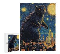 Jigsaw Puzzles for Teenagerss 500 PCS Catzilla Starry Night Puzzles for Adults Fun Games Analysis And Logic Parent-child Interaction 500 PCS