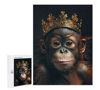 Jigsaw Puzzles for Teenagerss 500 PCS Chimpanzee Cute King Puzzles for Adults Fun Games Analysis And Logic Parent-child Interaction 500 PCS