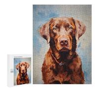 Jigsaw Puzzles for Teenagerss 500 PCS Chocolate Labrador Retriev Puzzles for Adults Brain Teaser Game Pattern Assembly Parent-child Interaction 500 PCS