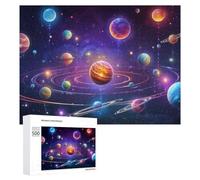 Jigsaw Puzzles for Teenagerss 500 PCS Colorful Cosmic Planets Adult Jigsaw Toy Wall Decor Staycation Kill Time Fun Activities at Home 500 PCS