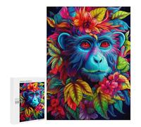 Jigsaw Puzzles for Teenagerss 500 PCS Colorful Monkey Portrait-3 Adult Puzzles Hands-on Game Stress Reliever Unique Gifts for Birthday And Christmas 500 PCS