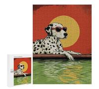 Jigsaw Puzzles for Teenagerss 500 PCS Cool Dalmatian Dog with Sunglasses Jigsaw for Adults Anti-Stress Toys For Family Fun Parent-child Interaction 500 PCS