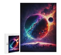 Jigsaw Puzzles for Teenagerss 500 PCS Cosmic Dualism Planetary Contrast Jigsaw Puzzle Anti-Stress Toys Precision Cutting Parent-child Interaction 500 PCS