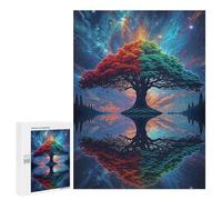 Jigsaw Puzzles for Teenagerss 500 PCS Cosmic Harmony Tree Landscape Jigsaws for Adults Family Games Enhance Memory Unique Birthday And Gifts 500 PCS