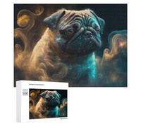 Jigsaw Puzzles for Teenagerss 500 PCS Cosmic Pug in Celestial Clouds Adult Jigsaw Toy Wall Decor Staycation Kill Time Fun Activities at Home 500 PCS