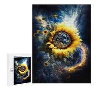 Jigsaw Puzzles for Teenagerss 500 PCS Cosmic Sunflower Bloom Adult Puzzles Hands-on Game Stress Reliever Unique Gifts for Birthday And Christmas 500 PCS