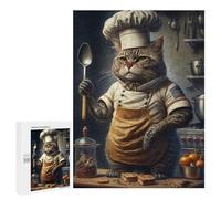 Jigsaw Puzzles for Teenagerss 500 PCS Culinary Cat Chef -3 Jigsaw Puzzle Anti-Stress Toys Precision Cutting Parent-child Interaction 500 PCS