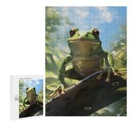 Jigsaw Puzzles for Teenagerss 500 PCS Cute Green Frog Adult Puzzles Toy Wall Decor Staycation Kill Time Stress Reduction Gifts 500 PCS