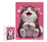 Jigsaw Puzzles for Teenagerss 500 PCS Cute Joyful Kitten Puzzles for Adults Fun Games Analysis And Logic Parent-child Interaction 500 PCS