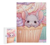 Jigsaw Puzzles for Teenagerss 500 PCS Cute Mouse in Cupcake Pastel Colors Adult Puzzles Relax Games But Fun And Humorous for Is Ideal As A Gift 500 PCS