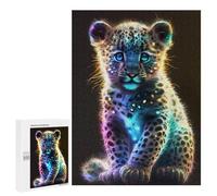 Jigsaw Puzzles for Teenagerss 500 PCS Cute Rainbow Baby Leopard Adult Puzzles Toy Wall Decor Staycation Kill Time Stress Reduction Gifts 500 PCS