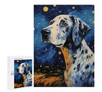 Jigsaw Puzzles for Teenagerss 500 PCS Dalmatian Dog Starry Night Puzzles for Adults Fun Games Analysis And Logic Parent-child Interaction 500 PCS