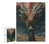 Jigsaw Puzzles for Teenagerss 500 PCS Dangerous Fire Dragon Puzzles for Adults Brain Teaser Game Pattern Assembly Parent-child Interaction 500 PCS