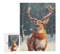 Jigsaw Puzzles for Teenagerss 500 PCS Deer in Winter Wonderland Puzzles for Adults Fun Games Analysis And Logic Parent-child Interaction 500 PCS