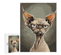 Jigsaw Puzzles for Teenagerss 500 PCS Devon Rex Caricature Adult Puzzles Toy Wall Decor Staycation Kill Time Stress Reduction Gifts 500 PCS