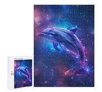 Jigsaw Puzzles for Teenagerss 500 PCS Dolphin Space Animal Adult Puzzles Toy Wall Decor Staycation Kill Time Stress Reduction Gifts 500 PCS