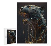 Jigsaw Puzzles for Teenagerss 500 PCS Dripping Gold Panther Puzzles for Adults Fun Games Analysis And Logic Parent-child Interaction 500 PCS