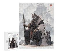 Jigsaw Puzzles for Teenagerss 500 PCS Edo Lonely Wolf Puzzles for Adults Brain Teaser Game Pattern Assembly Parent-child Interaction 500 PCS