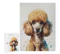 Jigsaw Puzzles for Teenagerss 500 PCS Elegant Poodle Portrait with Watercolor Accents Jigsaw Puzzle Anti-Stress Toys Precision Cutting Parent-child Interaction 500 PCS