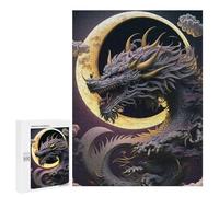 Jigsaw Puzzles for Teenagerss 500 PCS Epic Dragon Moon Artwork Adult Puzzles Hands-on Game Stress Reliever Unique Gifts for Birthday And Christmas 500 PCS