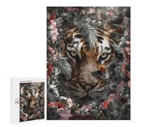 Jigsaw Puzzles for Teenagerss 500 PCS Flowered Tiger Adult Puzzles Relax Games But Fun And Humorous for Is Ideal As A Gift 500 PCS