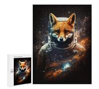 Jigsaw Puzzles for Teenagerss 500 PCS Fox Astronaut in Space-1 Jigsaw Family Game Perfect Decoration Unique Gifts for Birthday And Christmas 500 PCS