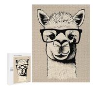 Jigsaw Puzzles for Teenagerss 500 PCS Funny Hipster Alpaca Jigsaw Family Game Perfect Decoration Unique Gifts for Birthday And Christmas 500 PCS